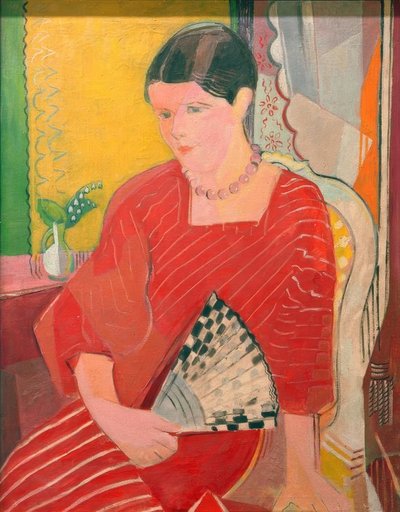 Brigitte in a Red Dress by Oskar Moll